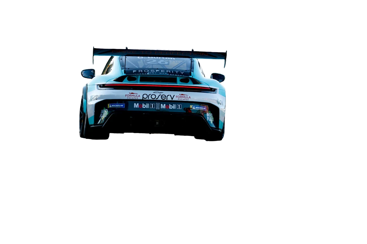 Gus's car riding the kerb