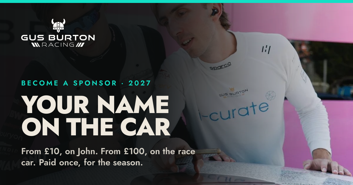 Become a sponsor · 2027 · Gus Burton Racing